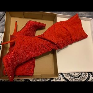 Jessica Simpson knee high reed boot heels